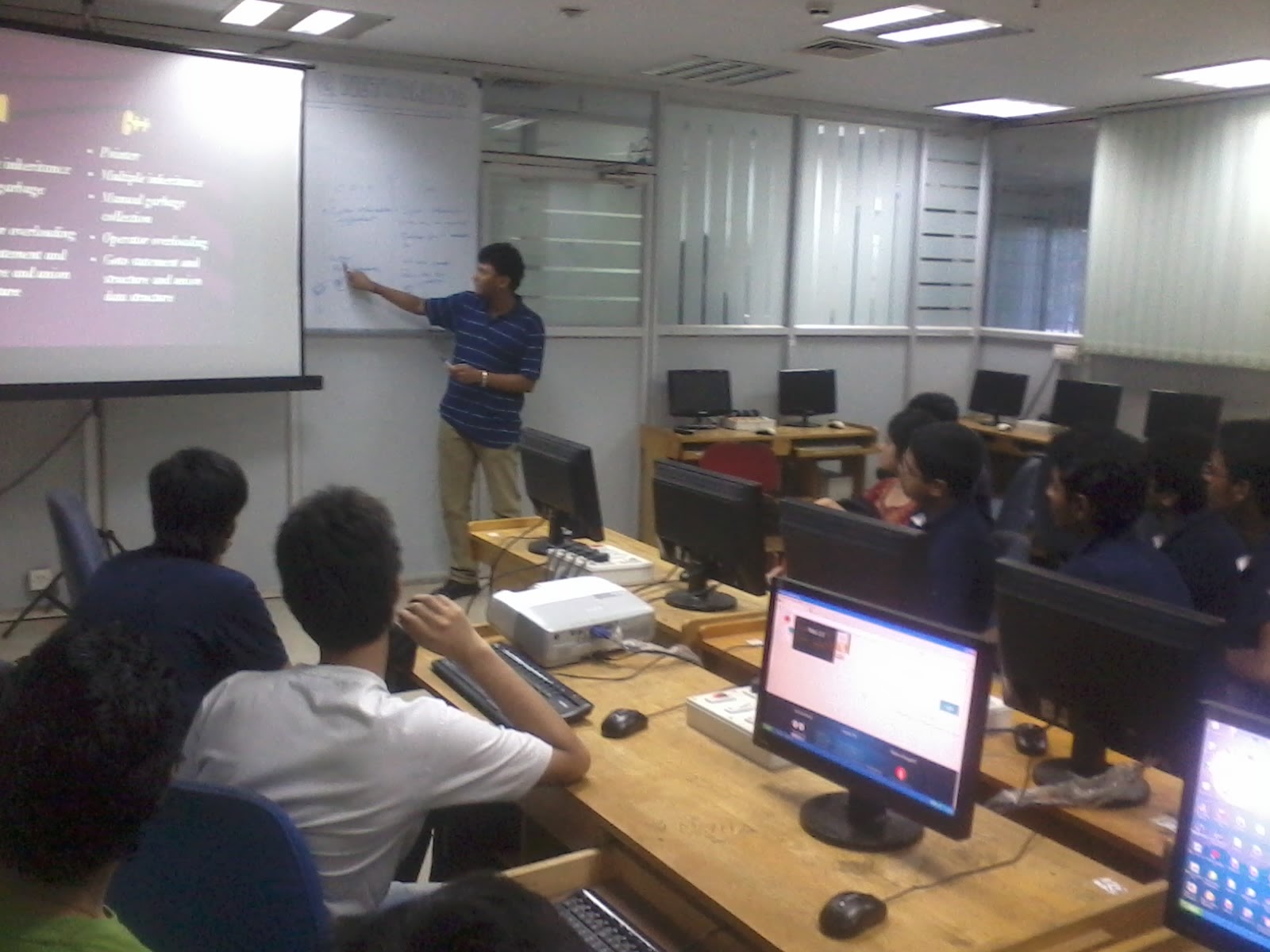 Sourav Ghosh, teaching a course to students on Programming